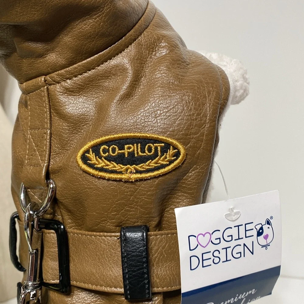 Doggie Design Aviation Pilot Aviator Bomber Jacket Harness with Leash